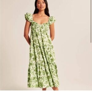 Abercrombie Ruched Flutter Sleeve Dress